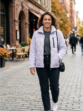 NWT Koolaburra by UGG Lilac Quilted Puffer Sherpa Jacket M